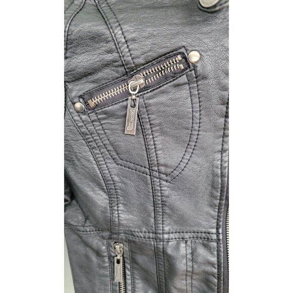 JOUJOU Girls Black Faux Leather Jacket  size M  10/12 - Picture 4 of 13